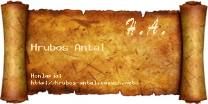 Hrubos Antal névjegykártya